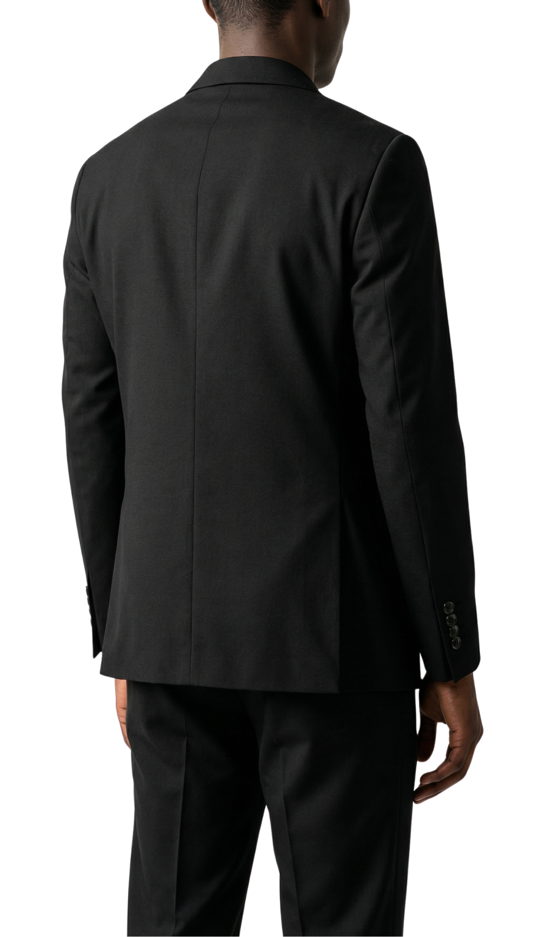 JAX MENS BLACK 2 BUTTON NOTCH LAPEL PICK STITCHING 3 PC SLIM FIT SUIT